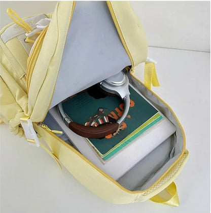 Miusi Kawaii Ita Bag Backpack with Clear PVC Display Window — Cute School Backpack for Anime & K-Pop Fans