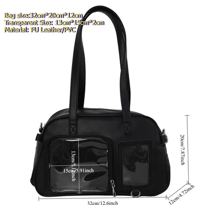 Flat lay of black ita bowling bag showing dimensions