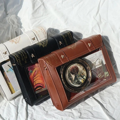 Magic Circle Grimoire Book Ita Bag | Transparent Window Display Crossbody Bag