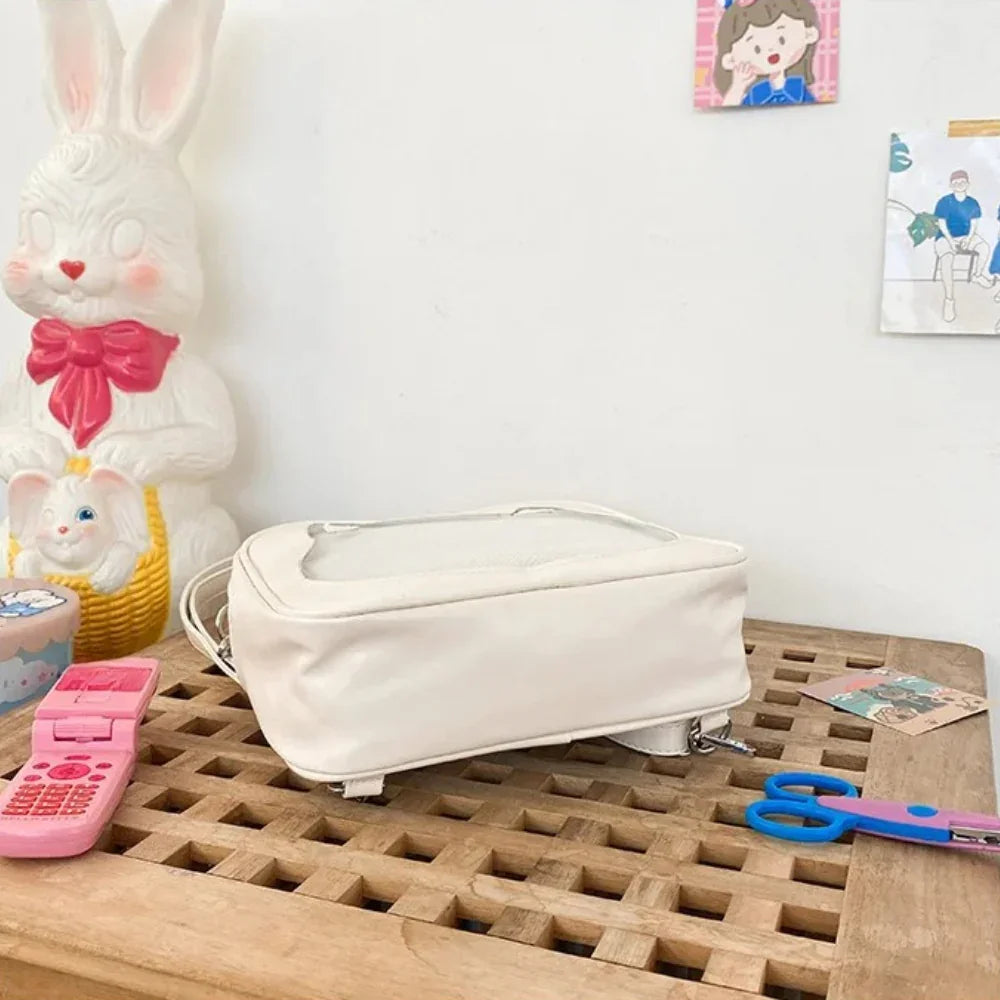 3Ways Japanese Kawaii Itabag Women PU Leather Transparent Backpack Cat Shaped Handbags - Ita Bag Lover