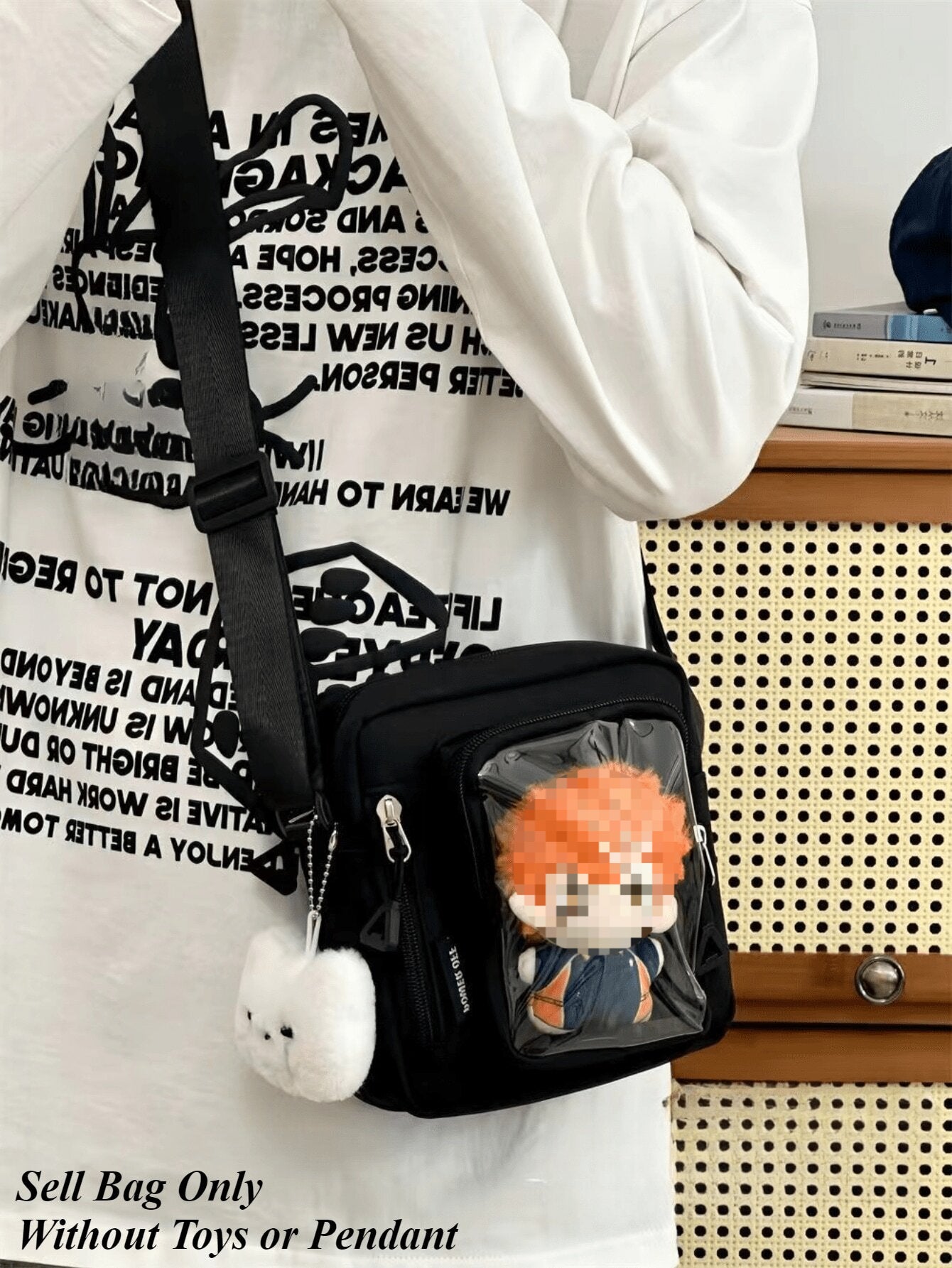 ミニイタバッグ レディース 韓国風 カジュアル クロスボディバッグ 透明ポケット スモールショルダーバッグ 財布と携帯用イタバッグ Y2K DIYバッグ