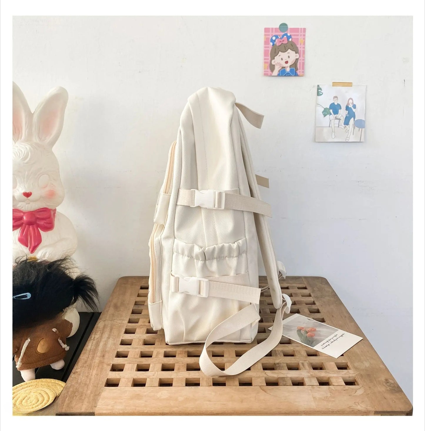 Large Kawaii Ita Bag Backpack — Dual Clear Window Display for Pins, Plushies & Anime Merch