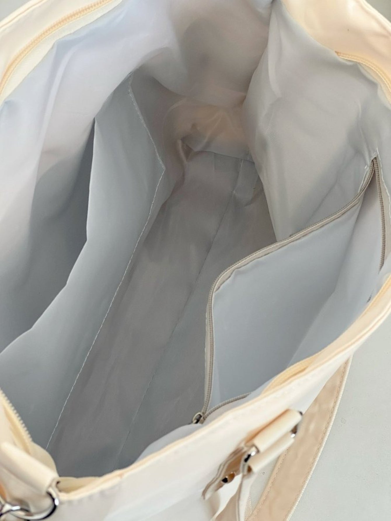 lace-up ita bag interior blue lining with zip pocket and divider large capacity kawaii tote