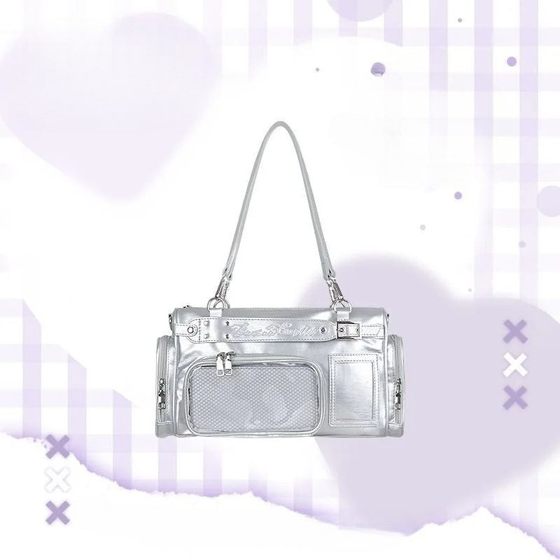 Kawaii Transparent Display Boston Bag | Large Ita Bag with 3D Pocket Window