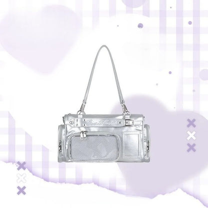 Kawaii Transparent Display Boston Bag | Large Ita Bag with 3D Pocket Window