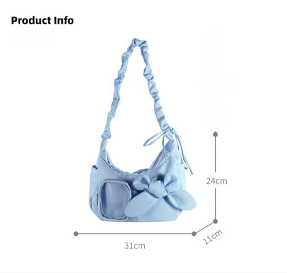 Blue ita shoulder bag with product dimensions 31×24×11cm