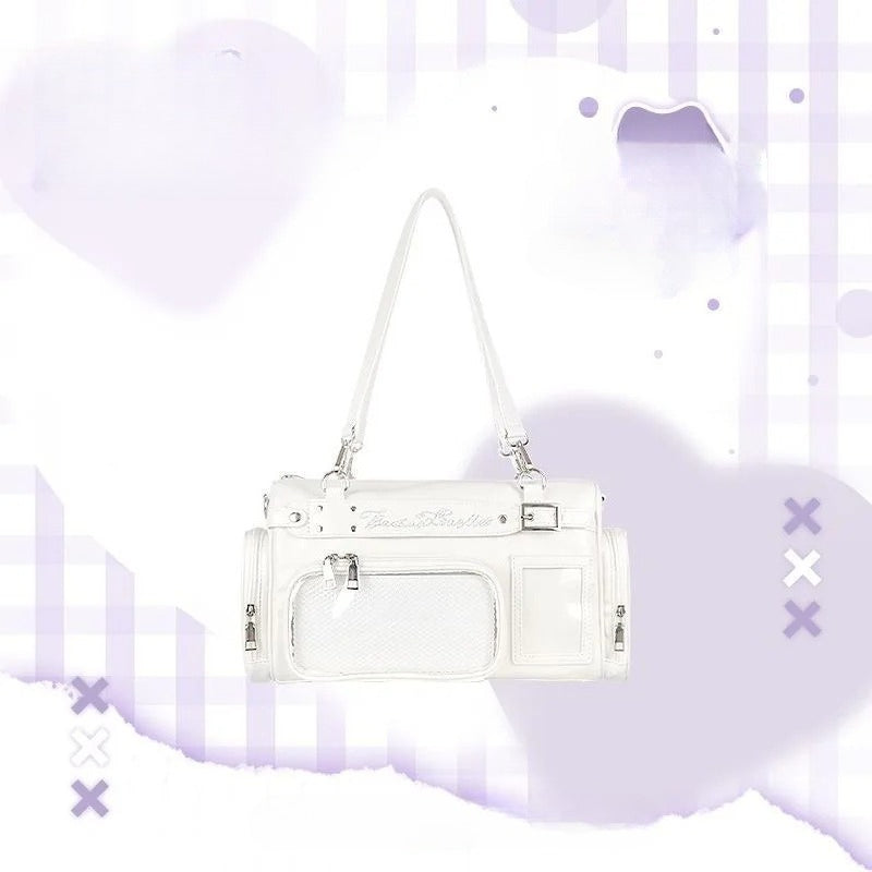 Kawaii Transparent Display Boston Bag | Large Ita Bag with 3D Pocket Window