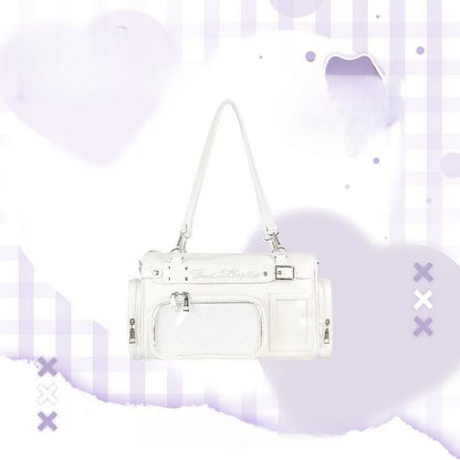 Kawaii Transparent Display Boston Bag | Large Ita Bag with 3D Pocket Window